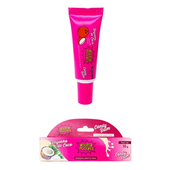 Hidratante Labial Candy Balm Beijinho de Coco Super Poderes